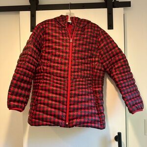 Plaid Print Down Parka